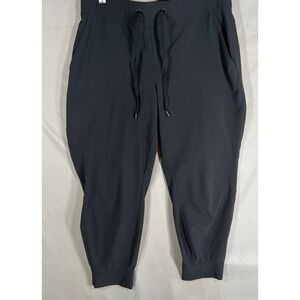 Eddie Bauer Womens Petit Medium Black Outdoor Drawstring Joggers Activewear